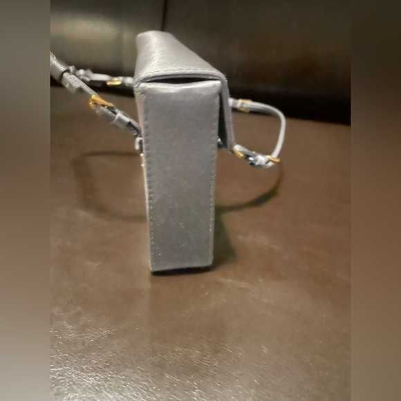 Authentic! Prada gray satin mini bag with top handle. - Picture 3 of 13